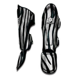 White Tiger Stripe Pattern Print Muay Thai Shin Guard