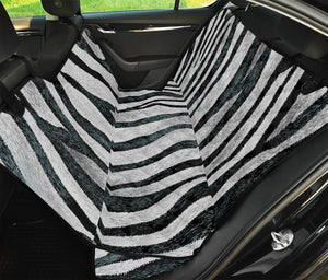 White Tiger Stripe Pattern Print Pet Car Back Seat Cover