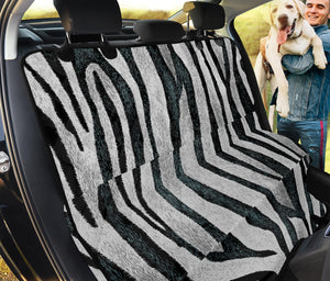 White Tiger Stripe Pattern Print Pet Car Back Seat Cover