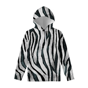 White Tiger Stripe Pattern Print Pullover Hoodie