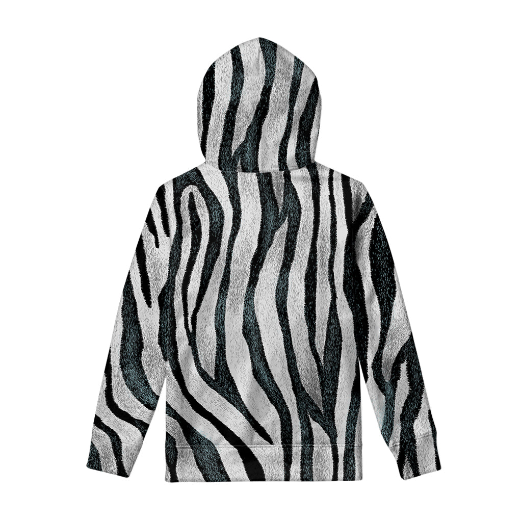 White Tiger Stripe Pattern Print Pullover Hoodie