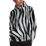 White Tiger Stripe Pattern Print Pullover Hoodie