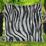 White Tiger Stripe Pattern Print Quilt