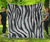 White Tiger Stripe Pattern Print Quilt