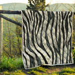 White Tiger Stripe Pattern Print Quilt