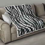 White Tiger Stripe Pattern Print Quilt