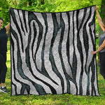 White Tiger Stripe Pattern Print Quilt