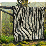 White Tiger Stripe Pattern Print Quilt
