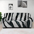 White Tiger Stripe Pattern Print Sofa Cover