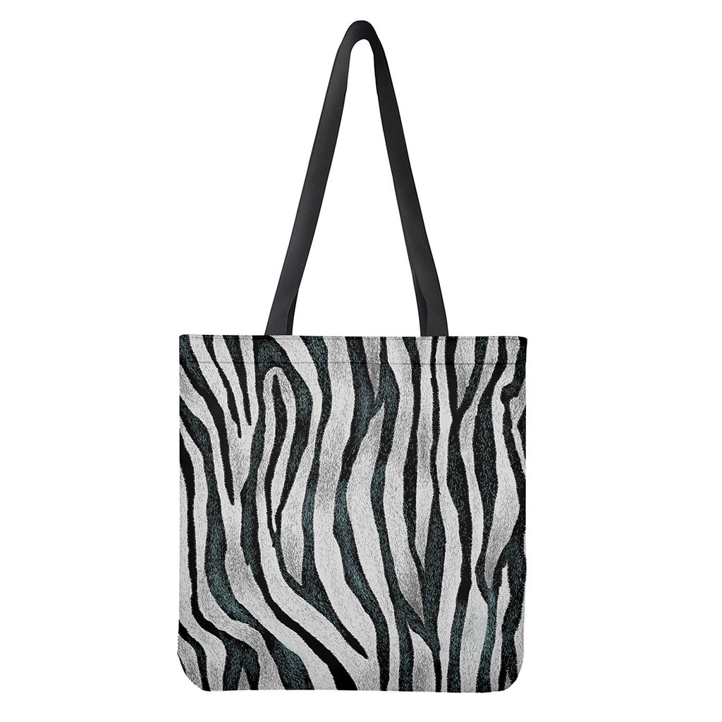 White Tiger Stripe Pattern Print Tote Bag