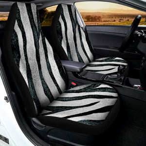 White Tiger Stripe Pattern Print Universal Fit Car Seat Covers