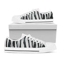 White Tiger Stripe Pattern Print White Low Top Sneakers