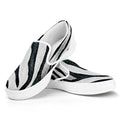 White Tiger Stripe Pattern Print White Slip On Sneakers