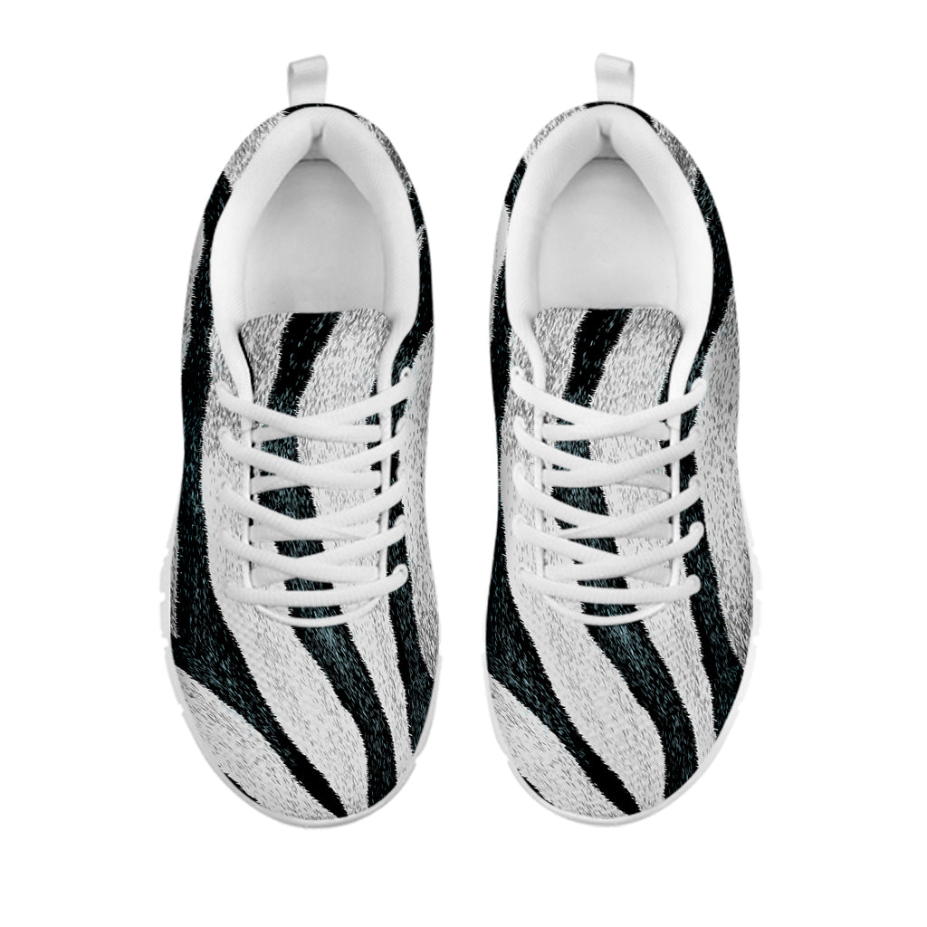 White Tiger Stripe Pattern Print White Sneakers