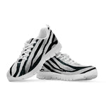 White Tiger Stripe Pattern Print White Sneakers
