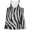 White Tiger Stripe Pattern Print Women's Racerback Tank Top