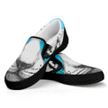 White Tiger With Sunglasses Print Black Slip On Sneakers