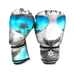 White Tiger With Sunglasses Print Boxing Gloves