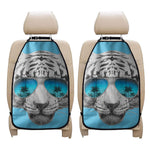 White Tiger With Sunglasses Print Car Seat Organizers