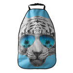 White Tiger With Sunglasses Print Car Seat Organizers
