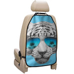 White Tiger With Sunglasses Print Car Seat Organizers