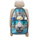 White Tiger With Sunglasses Print Car Seat Organizers