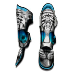 White Tiger With Sunglasses Print Muay Thai Shin Guard