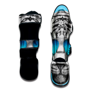 White Tiger With Sunglasses Print Muay Thai Shin Guard