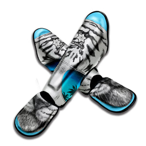 White Tiger With Sunglasses Print Muay Thai Shin Guard