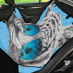 White Tiger With Sunglasses Print Pet Car Back Seat Cover