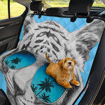White Tiger With Sunglasses Print Pet Car Back Seat Cover