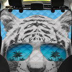 White Tiger With Sunglasses Print Pet Car Back Seat Cover