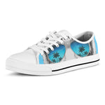 White Tiger With Sunglasses Print White Low Top Shoes