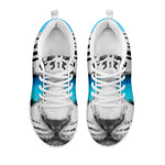 White Tiger With Sunglasses Print White Sneakers