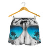 White Tiger With Sunglasses Print Women's Shorts