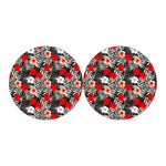 White Tropical Hibiscus Pattern Print Car Coasters