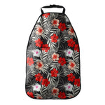 White Tropical Hibiscus Pattern Print Car Seat Organizers