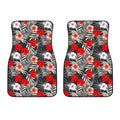 White Tropical Hibiscus Pattern Print Front Car Floor Mats