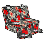 White Tropical Hibiscus Pattern Print Pet Car Back Seat Cover