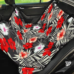White Tropical Hibiscus Pattern Print Pet Car Back Seat Cover