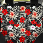 White Tropical Hibiscus Pattern Print Pet Car Back Seat Cover