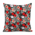 White Tropical Hibiscus Pattern Print Pillow Cover