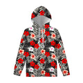 White Tropical Hibiscus Pattern Print Pullover Hoodie