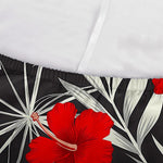 White Tropical Hibiscus Pattern Print Sofa Cover