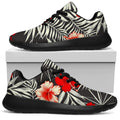 White Tropical Hibiscus Pattern Print Walking Shoes