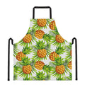 White Tropical Pineapple Pattern Print Apron