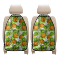 White Tropical Pineapple Pattern Print Car Seat Organizers