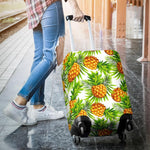 White Tropical Pineapple Pattern Print Luggage Cover GearFrost