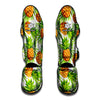 White Tropical Pineapple Pattern Print Muay Thai Shin Guard