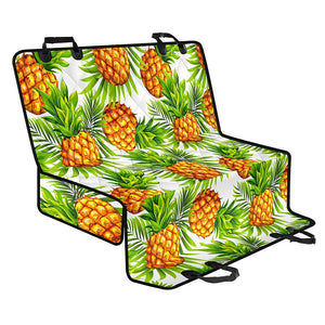 White Tropical Pineapple Pattern Print Pet Car Back Seat Cover